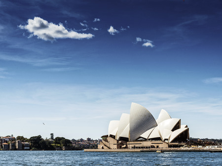 famous sydney landmark opera house view in australia on sunny day