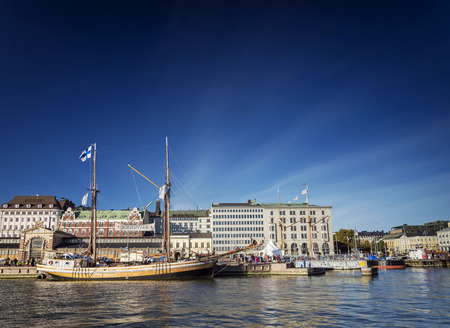 view of sailing boats in helsinki city harbor port in finlandのeditorial素材
