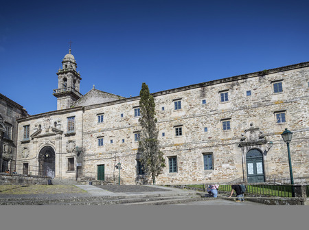 historic old town area building of santiago de compostela spainのeditorial素材