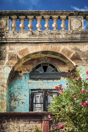 traditional mediterranean maltese village house exterior detail in gozo island maltaのeditorial素材