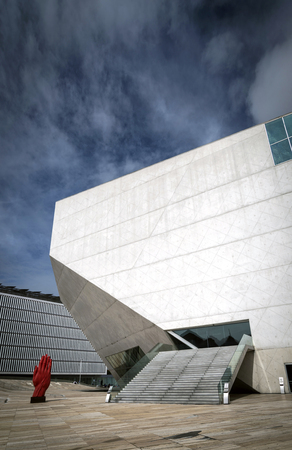 casa da musica landmark modern architecture urban building in porto portugalのeditorial素材