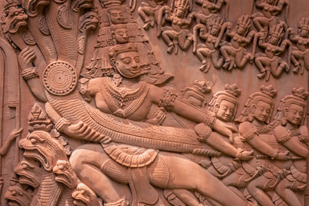 angkor style replica decorative wall carvings in siem reap cambodia