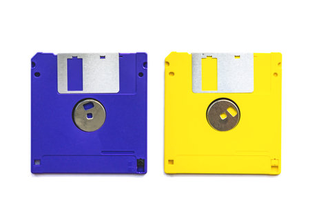 Floppy disks magnetic computer isolated on a white background.