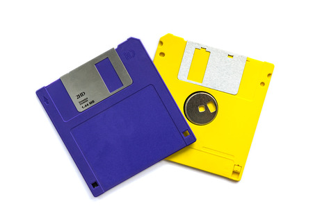 Floppy disk magnetic computer isolated on a white background.の写真素材