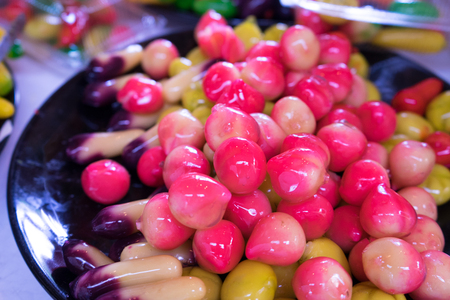 colorful friuts and like eatの写真素材