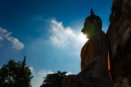 The sun was obscured by the shadow of Buddha, has a gorgeous art.の写真素材