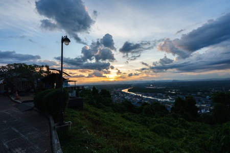 Sunset at a scenic spot in Chumphon Thailand.の写真素材