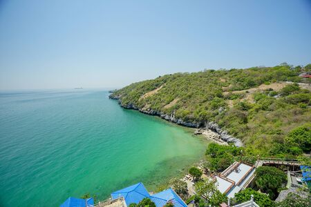 The sea landscape on hellfire pass beach of Koh Si Chang, Chonburi, Thailand.の写真素材