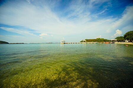 Atsadang Bridge of land mark in Sri Chang Island ,Thailandの写真素材