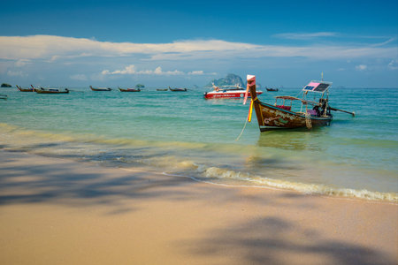 KRABI,THAILAND - JULY 12  2019 The beach AO Nang beach one of the main Thai resortのeditorial素材