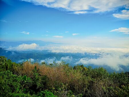 Morning a mountains and fog at Mon jam,Mae Raem, Chiang Mai, Thailand.の写真素材