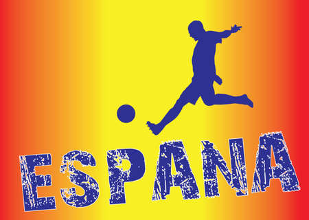 Spain football  in flag color styleのイラスト素材