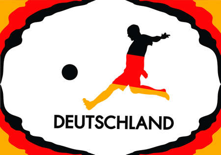 Germany football  in flag color styleのイラスト素材