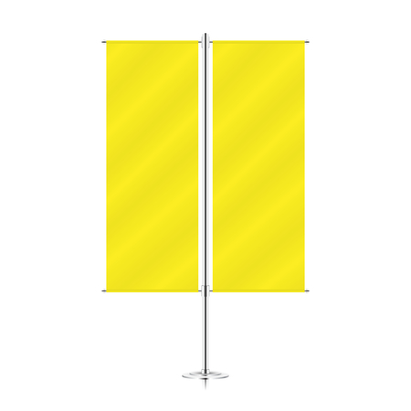 vector blank banner flag for designersのイラスト素材