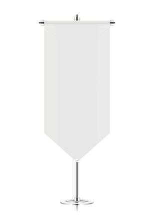 medieval style banner template. canvas fabric white blank flagのイラスト素材