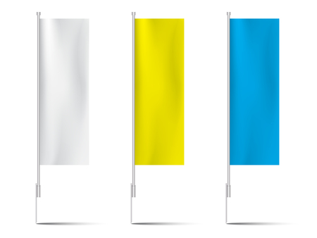 Set of vector vertical banners isolated on white background, blank event flags.のイラスト素材