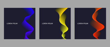 set of flyer, brochure design templates with abstract colorful shapesのイラスト素材