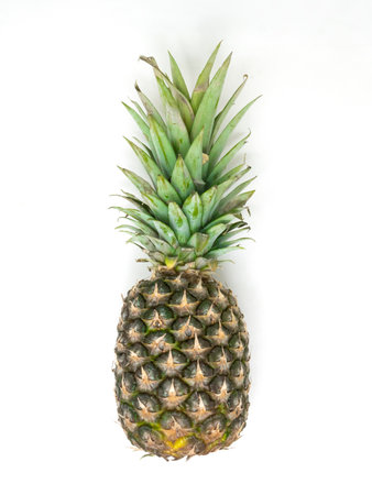 Pineapple isolated on white background with clipping path. Top view.の写真素材