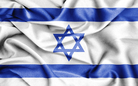 Waving flag of Israel and Israel Flag, National Flag of Israelの写真素材
