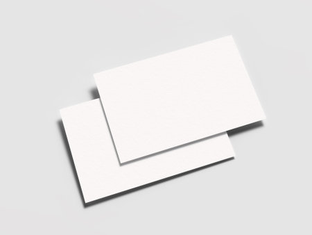 blank white business cards mock up. 3d renderの写真素材