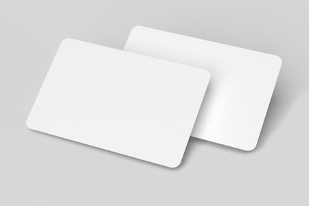 rounded corner business card mock up. 3d renderの写真素材