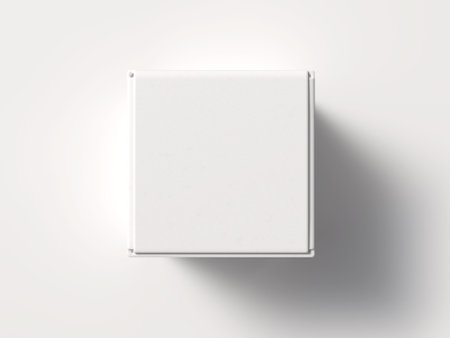 square package box mockup top view. 3d renderの写真素材