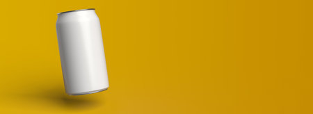 beer or soda can mock up with copy space. 3d illustrationの写真素材