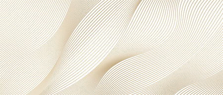 abstract background with wavy golden lines. Vector illustrationのイラスト素材