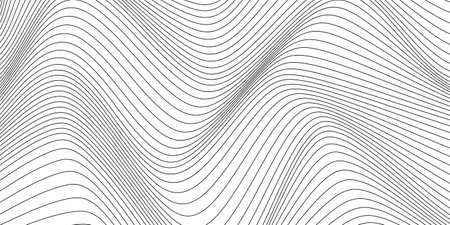black and white wavy stripes background. Vector illustrationのイラスト素材
