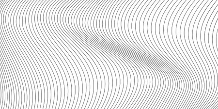 black and white wavy stripes background. Vector illustrationのイラスト素材
