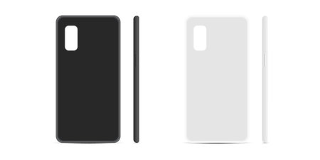 smartphone case mock up. phone cases vector illustrationのイラスト素材