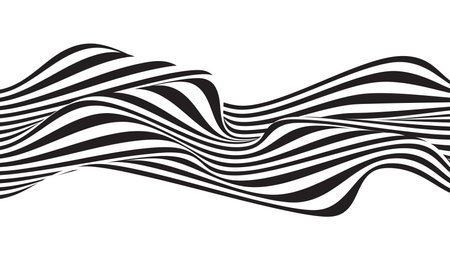 abstract black and white wave background. Vector illustrationのイラスト素材