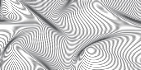 black and white wavy stripes background. Vector illustrationのイラスト素材