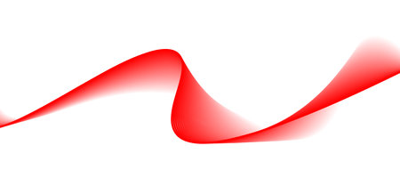 smooth red wavy background. vector wavy lines backgroundのイラスト素材