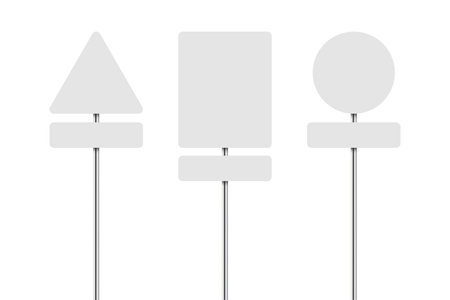 Set of blank white road signs. Vector illustrationのイラスト素材