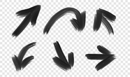 Set of Hand drawn vector arrows doodle. Vector illustrationのイラスト素材