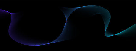colorful motion sound wave on a dark background. Vector illustrationのイラスト素材