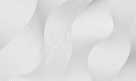 abstract black and white vector wave background.のイラスト素材