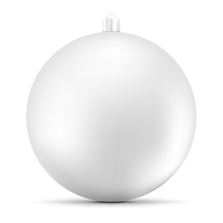realistic christmas ball isolated in white background. Vector illustrationのイラスト素材