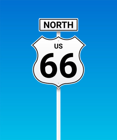 US Route sign isolated on a sky gradient. Vector illustrationのイラスト素材