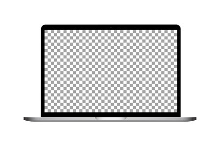 Device screen mock up. Laptop with transparent screen. realistic vector illustrationのイラスト素材