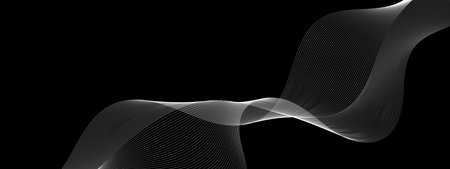 black and white wavy stripes background. Vector illustrationのイラスト素材