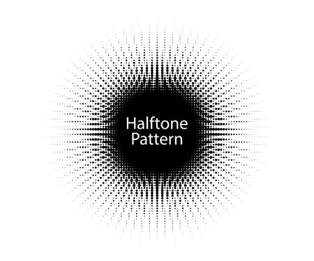 Halftone design element. circle frame dotted background. Round border Icon using halftone random circle dots. Vector illustrationのイラスト素材