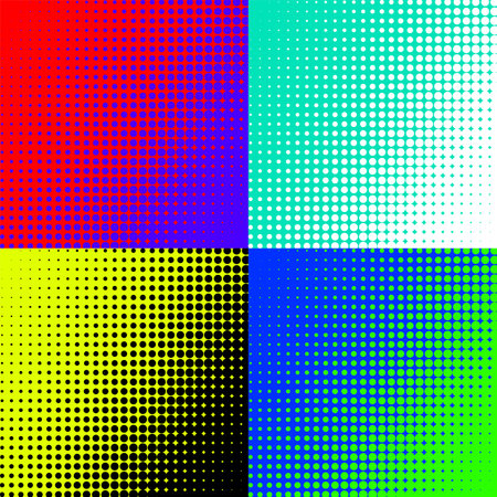 Set of abstract vector halftone colorful backgroundsのイラスト素材
