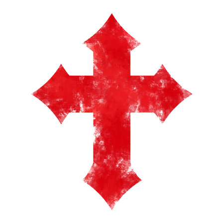 knights Templar cross. Grunge texture. Vector illustrationのイラスト素材