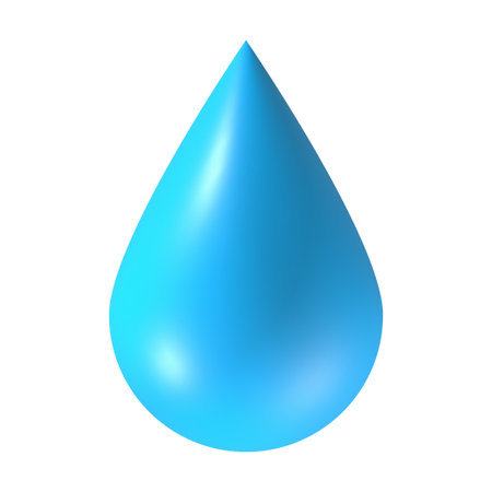 vector blue water drop icon on white backgroundのイラスト素材