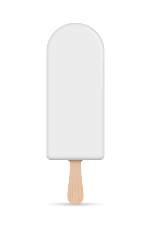 ice cream on a stick mock up isolated. Vector illustrationのイラスト素材