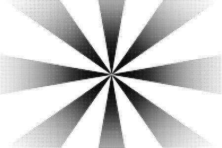 halftone sunburst background. retro style comics radial background. Vector illustrationのイラスト素材