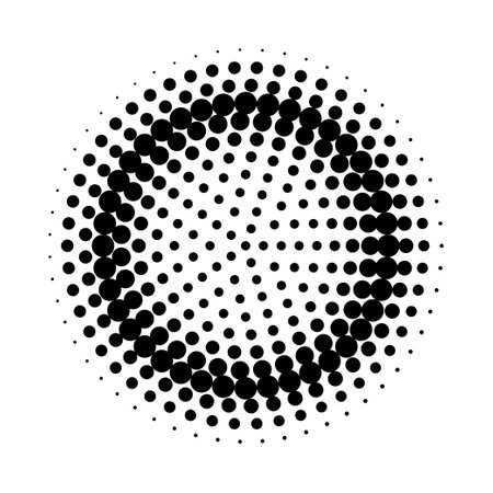 Burst Halftone light effect. abstract radial halftone dots background. Vector illustrationのイラスト素材