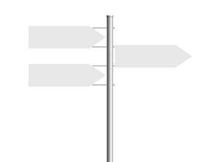 Directional pole with wayfinding arrows. signpost with three arrows. Vector illustrationのイラスト素材